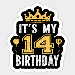 Its My 14Th Birthday 14 Years Old Boys And Girls Sticker